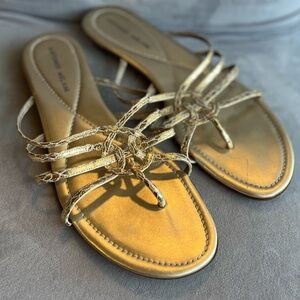 Gold flat Antonio Melani sandals‎
